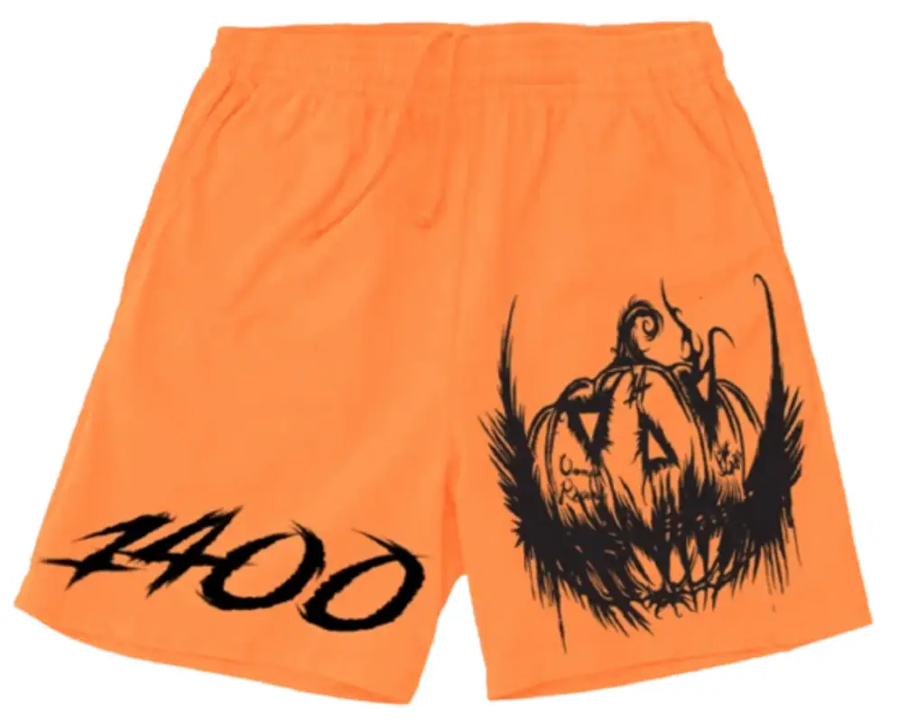 Trippie Redd Merch 1400 Jack-O-Lantern Orange Shorts $50