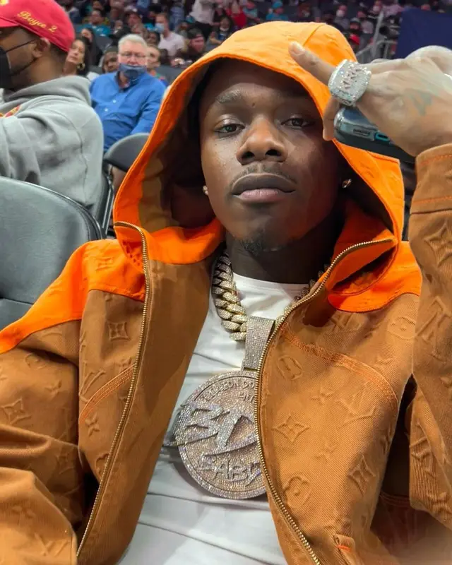 DaBaby outfit in Louis Vuitton, Amiri, and Balenciaga, 2021