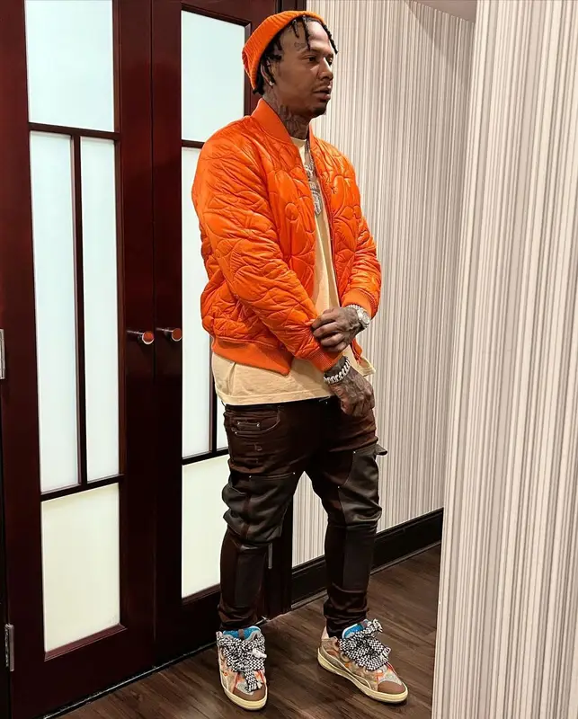 Moneybagg Yo outfit in Amiri, Lanvin, and Louis Vuitton, 2021