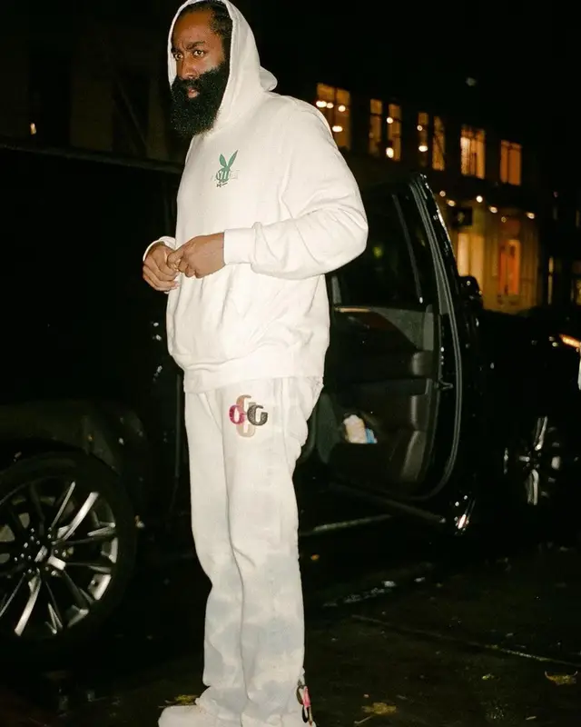 James Harden outfit in Amiri, Gallery Dept., and Playboy, 2021