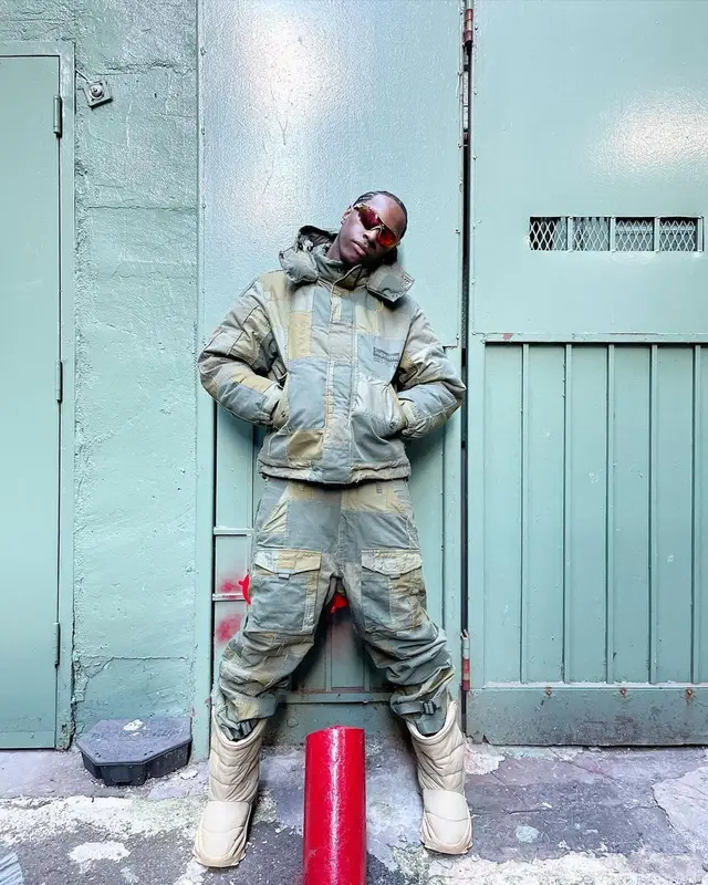 Bloody Osiris outfit in Supreme, Marine Serre, and Junya Watanabe, 2021