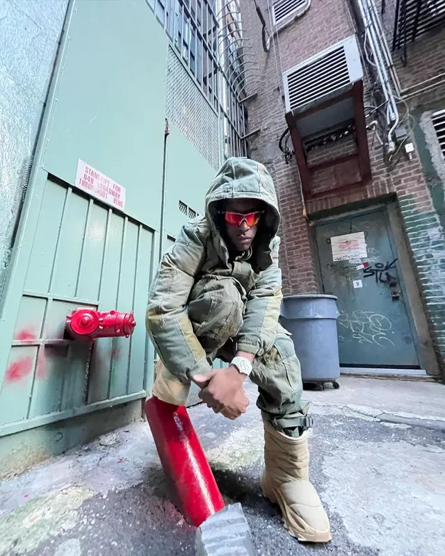 Bloody Osiris outfit in Supreme, Marine Serre, and Junya Watanabe, 2021