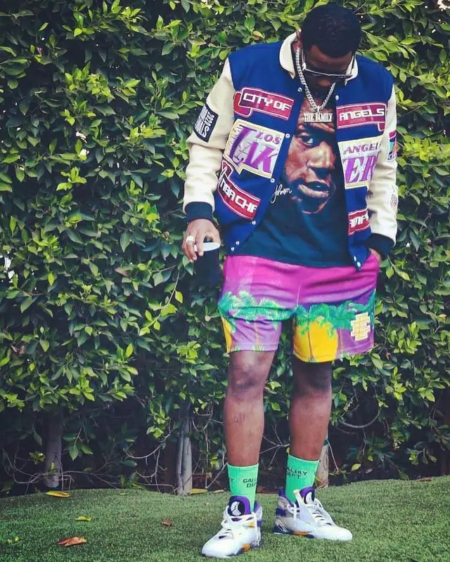 Fabolous outfit in Eric Emanuel, Jordan, and Gallery Dept., 2021