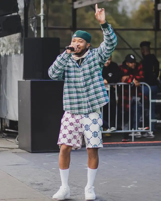 Cozz outfit in Sago Studio, Nike, and New Era, 2021