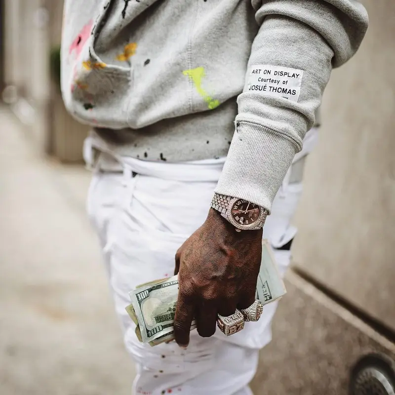 Blacc Zacc outfit in Gallery Dept., Nike, and Louis Vuitton, 2021
