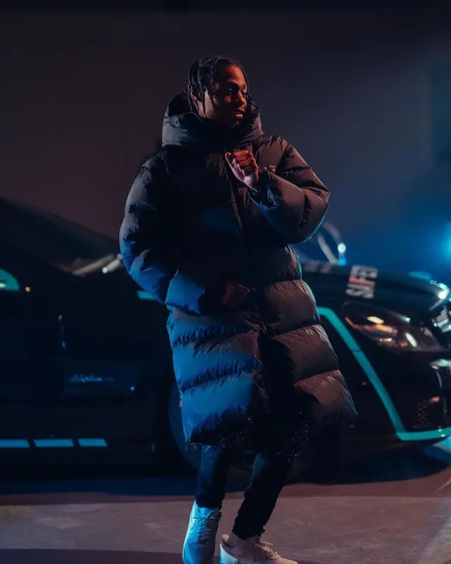 Russ Millions outfit in Off-White, Amiri, and Nike, 2021