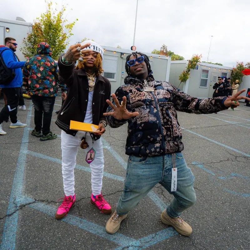 SpotemGottem outfit in Amiri, Louis Vuitton, and Off-White, 2021