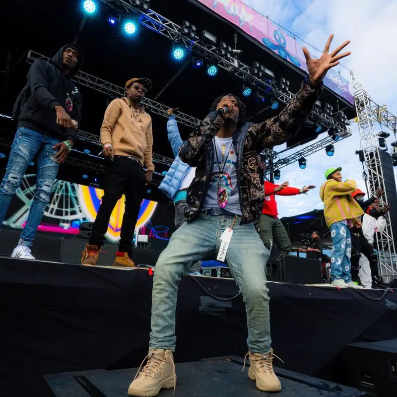 YN Jay outfit in Moncler, Bape, and Louis Vuitton, 2021
