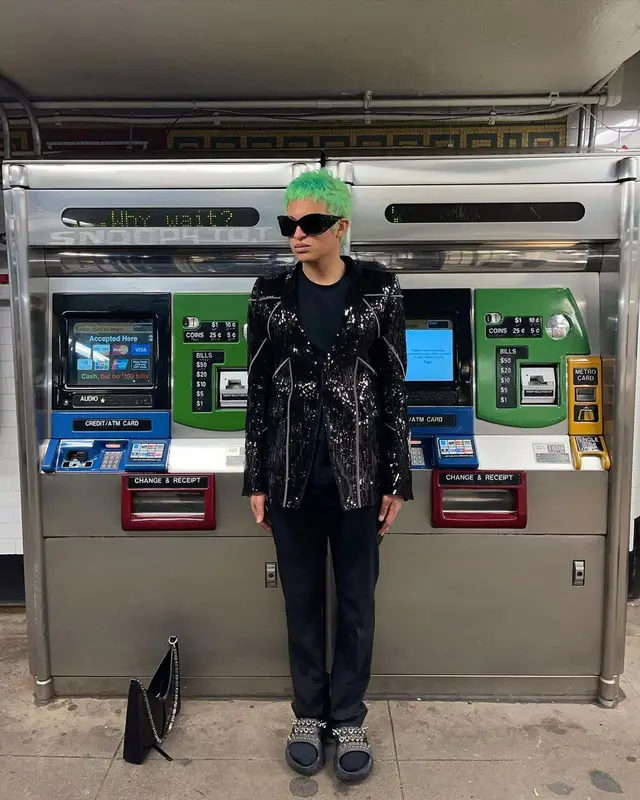 Gab3 outfit in Rick Owens, Givenchy, and Balenciaga, 2021