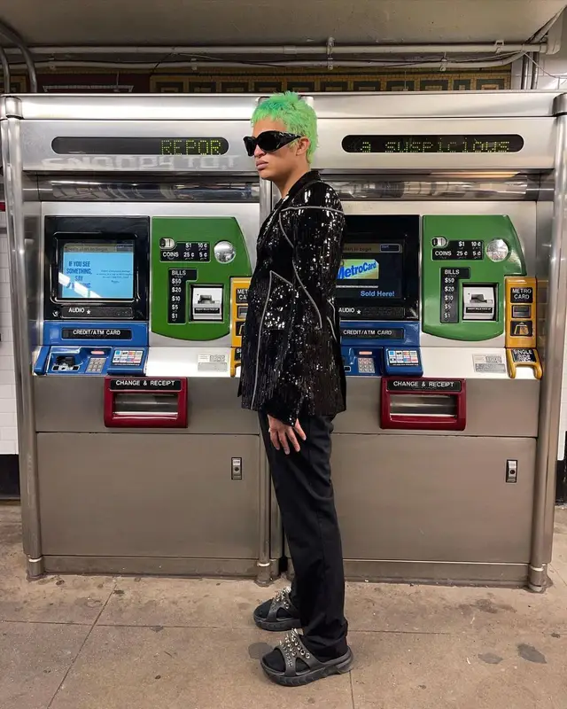 Gab3 outfit in Rick Owens, Givenchy, and Balenciaga, 2021