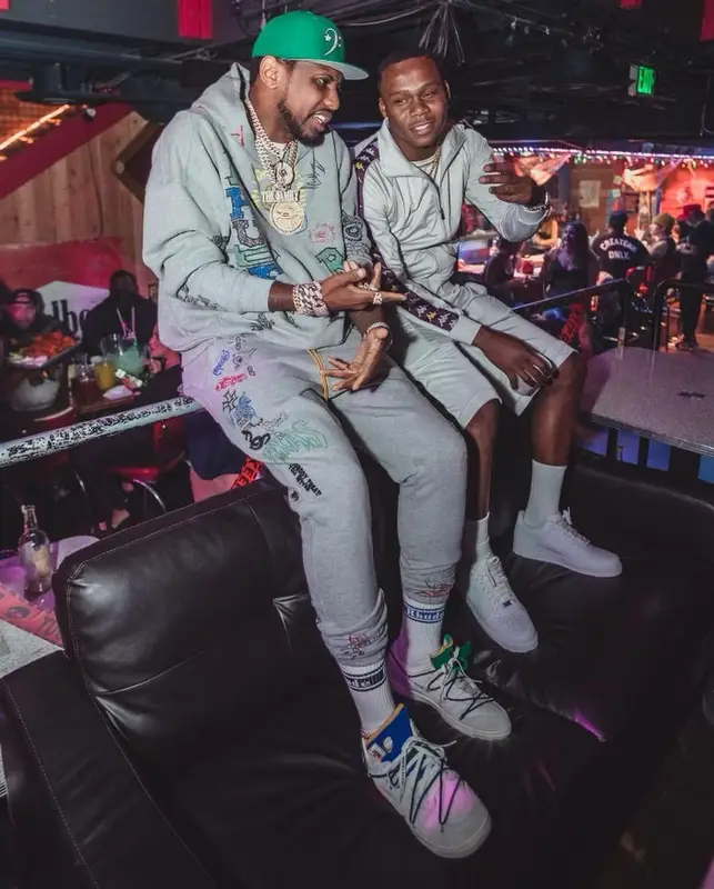 Fabolous outfit in Rhude, Nike, and Off-White, 2021