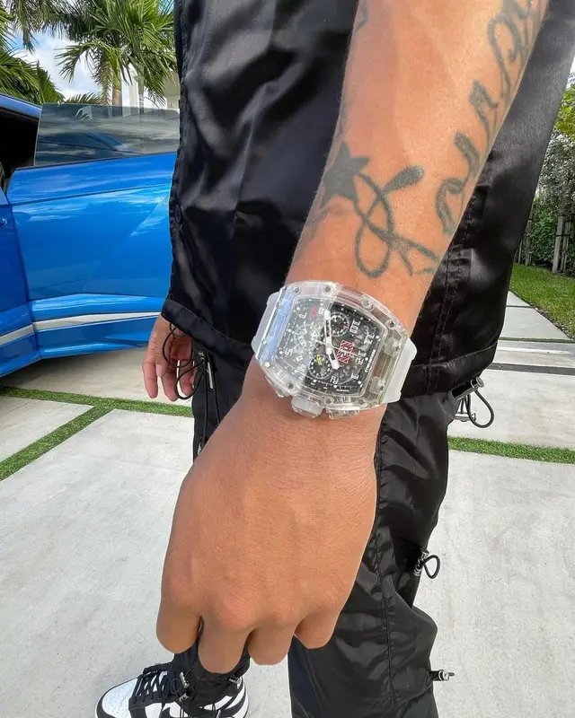 YK Osiris outfit in Sole et. Al, Nike, and Richard Mille, 2021