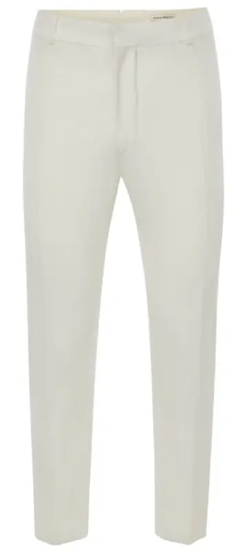 Alexander McQueen Ivory Wool Serge Cigarette Trousers $895
