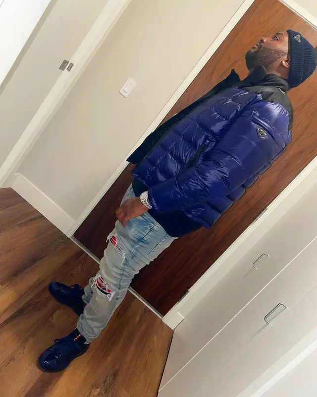 Peezy outfit in Prada and Amiri, 2021