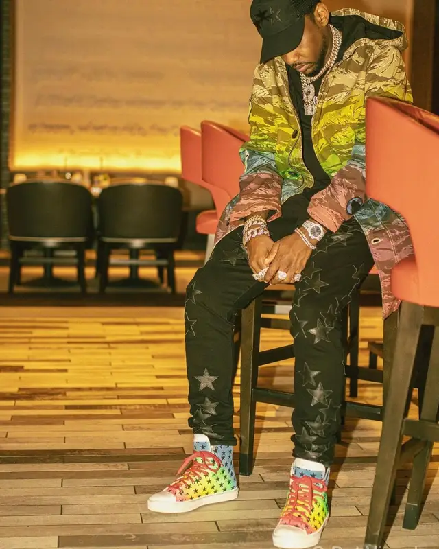Fabolous outfit in Chemist and Amiri, 2021