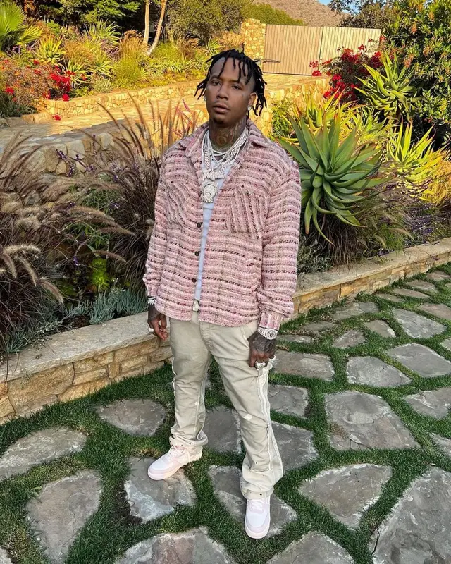 Moneybagg Yo outfit in EPTM, Louis Vuitton, and Audemars Piguet, 2021