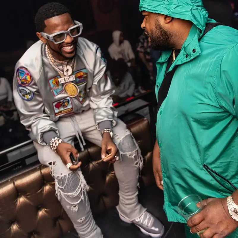 Fabolous outfit in Amiri, Jordan, and Off-White, 2021