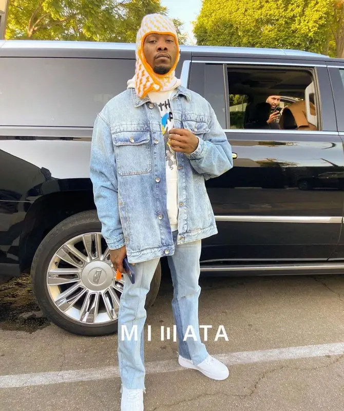 Offset outfit in Maison Margiela, Balenciaga, and Nike, 2021