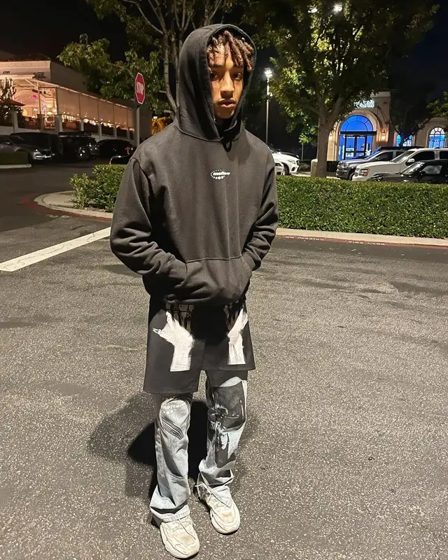 Jaden Smith outfit in MSFTSrep, New Balance, and Jaden Smith Merch, 2021