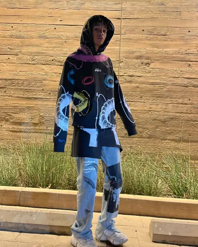 Jaden Smith outfit in MSFTSrep, New Balance, and Jaden Smith Merch, 2021