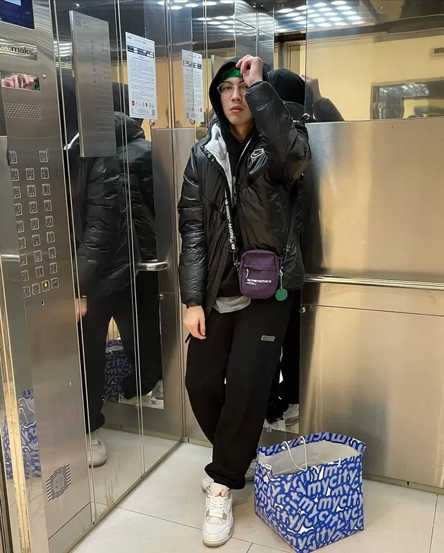Yungway outfit in Nike, Jordan, and Aape, 2021