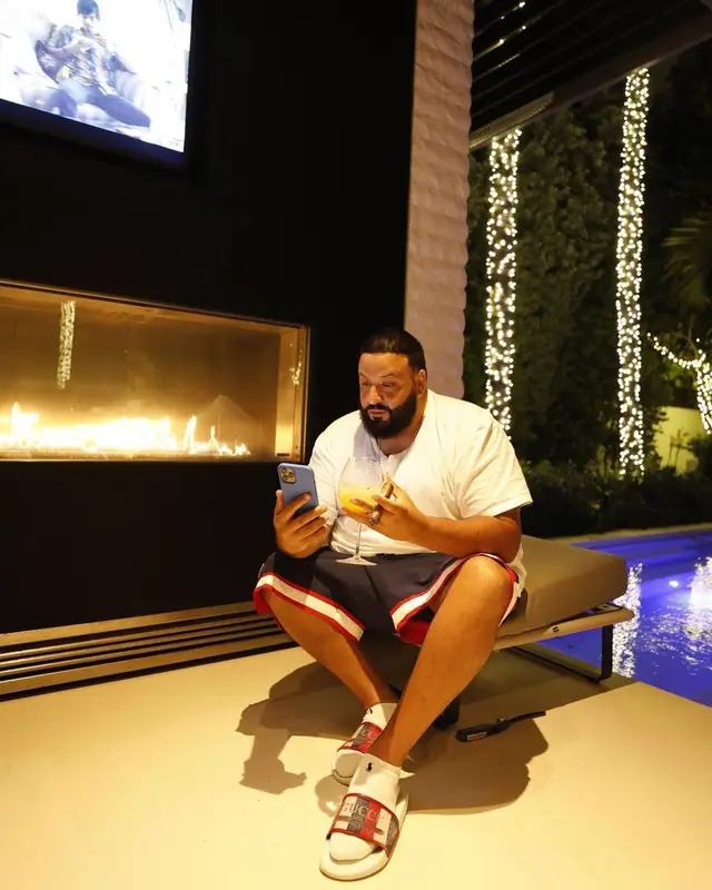 DJ Khaled outfit in Ralph Lauren, Nike, and Paris Saint-Germain, 2021