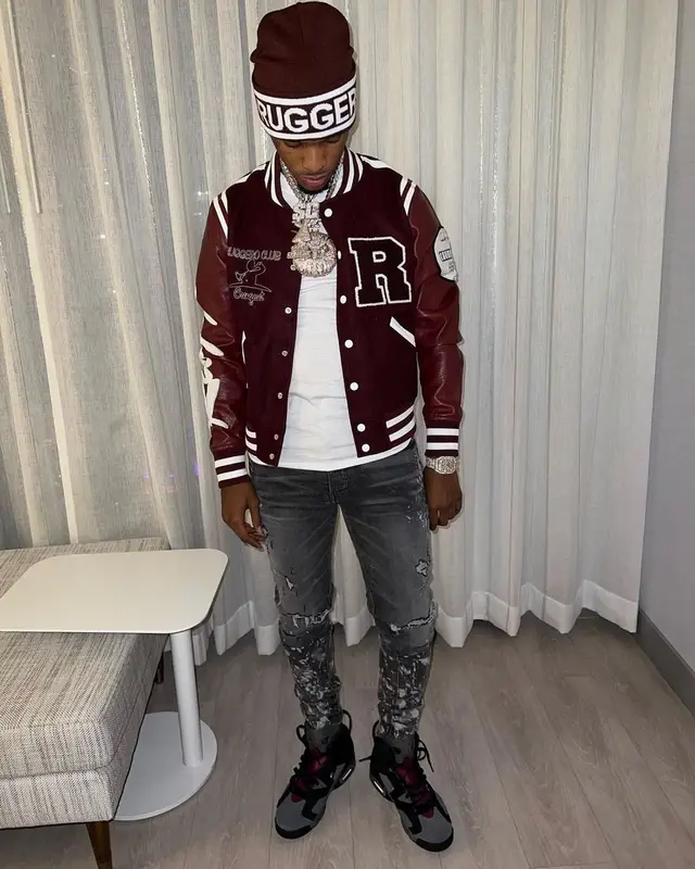 Toosii outfit in Amiri, Jordan, and Ruggero Clothing, 2021