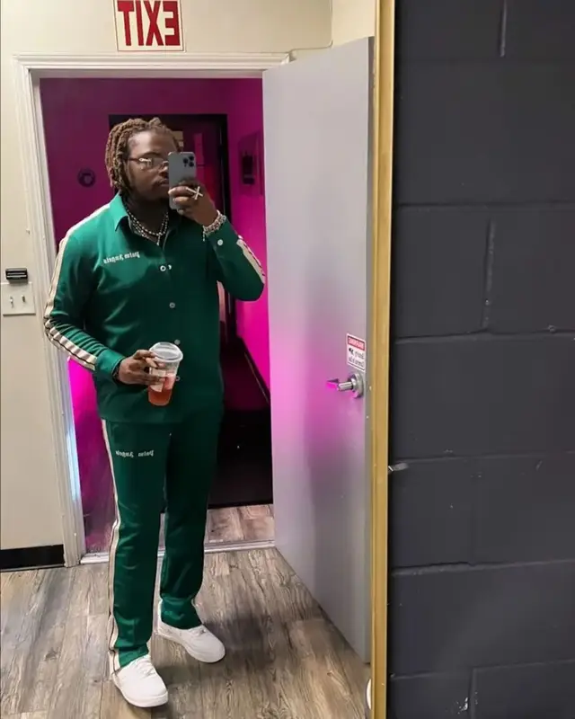 Gunna outfit in Palm Angels and Nike, 2021