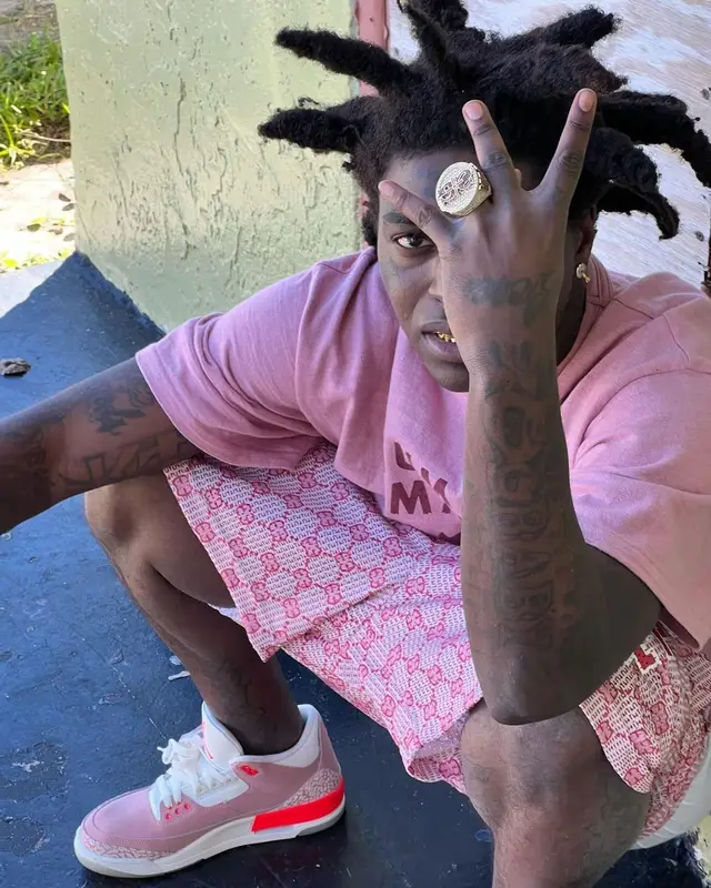 Kodak Black outfit in Human Made, Eric Emanuel, and Lil Uzi Vert Merch, 2021
