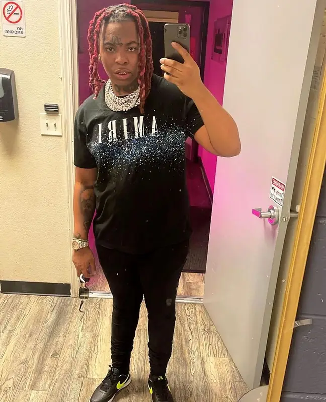 Lil Gotit outfit in Amiri and Nike, 2021