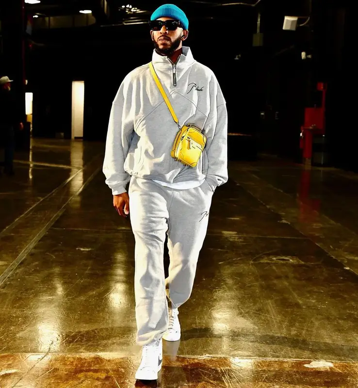 Chris Paul outfit in Rhude, Nike, and Fendi, 2021