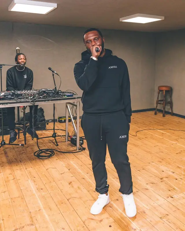 Headie One outfit in Amiri and Nike, 2021