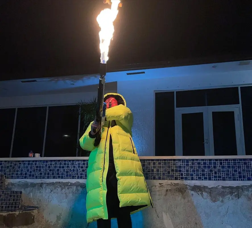 Smokepurpp outfit in Philipp Plein, Rick Owens, and Balenciaga, 2021
