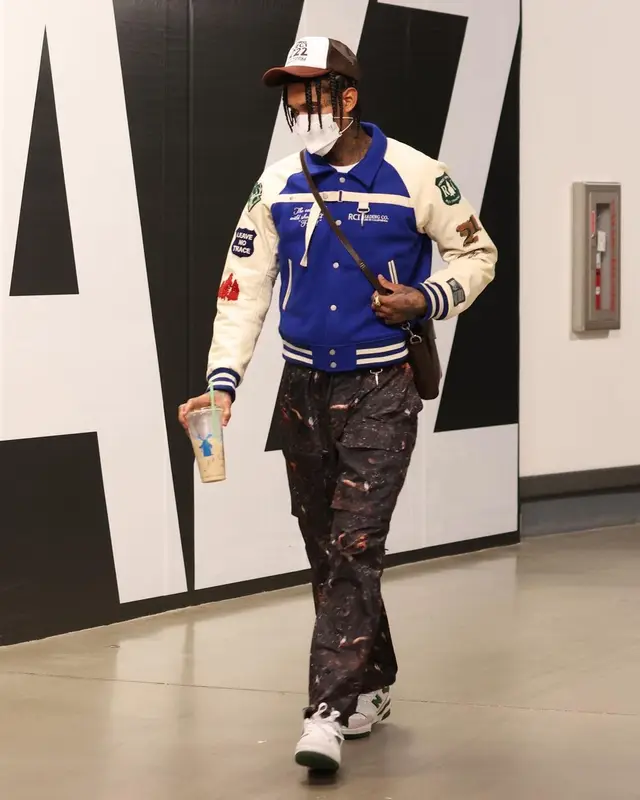 Jordan Clarkson outfit in Reese Cooper, New Balance, and Henry Mask, 2021