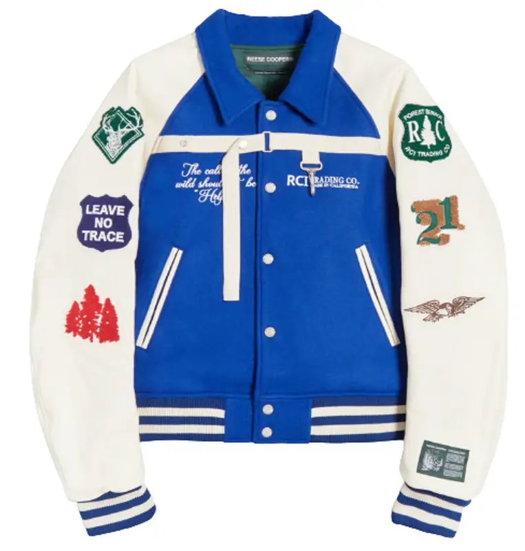 Reese Cooper Call Of The Wild Wool Royal Blue Varsity Jacket $1798