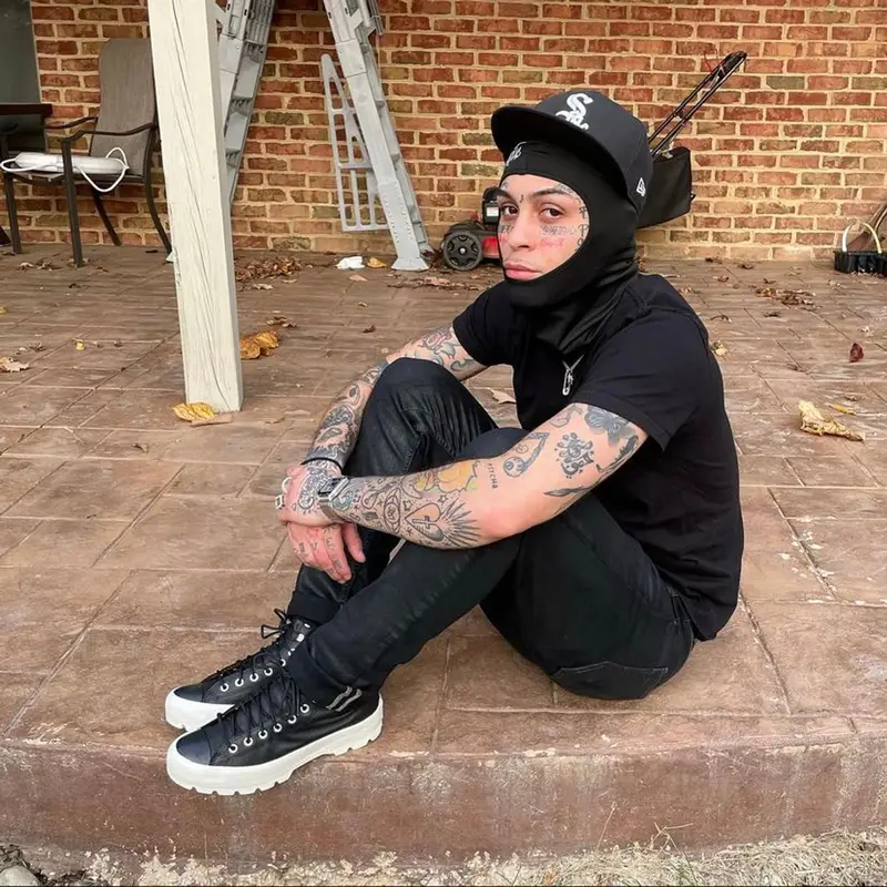 Lil Skies outfit in Rick Owens, Converse, and New Era, 2021