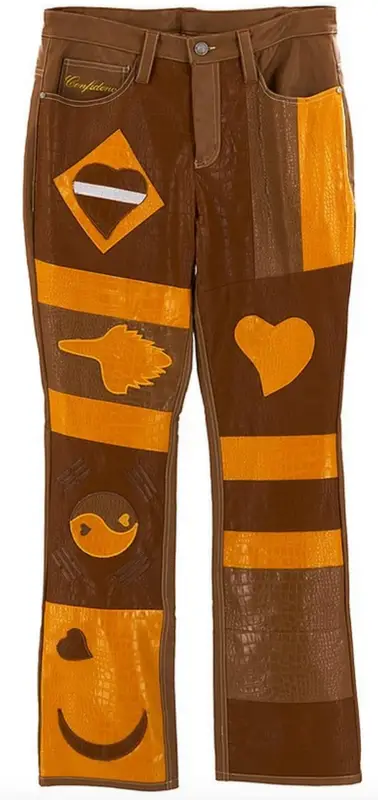 Whensmokeclears World Boss Leather Brown Croc Pants | WHAT'S ON