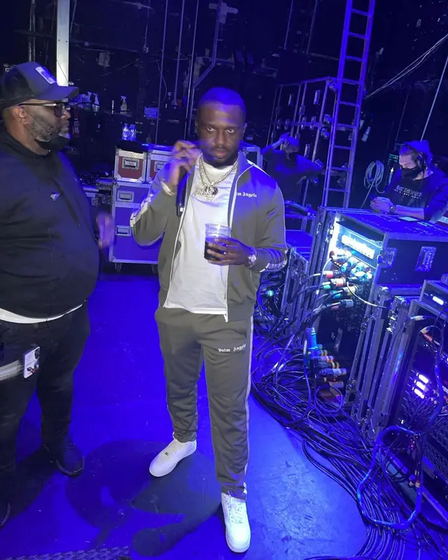 Headie One outfit in Palm Angels and Nike, 2021