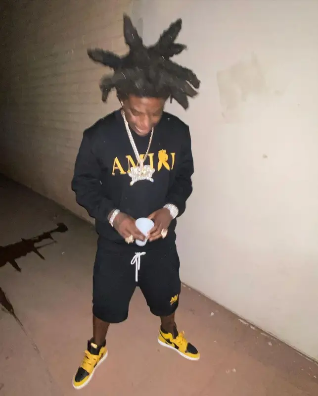 Kodak Black outfit in Amiri, Nike, and Playboy, 2021