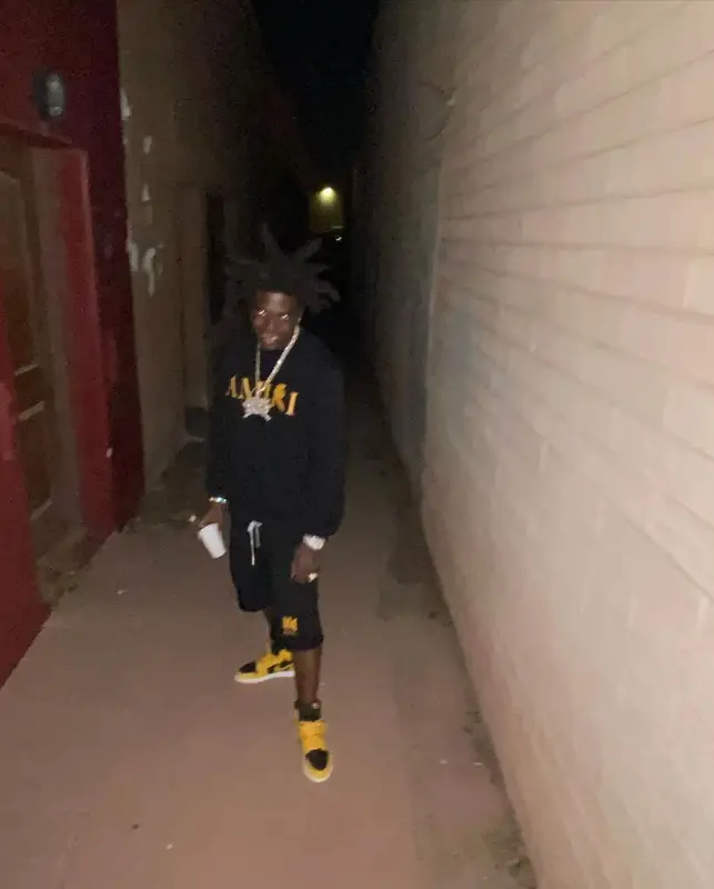 Kodak Black outfit in Amiri, Nike, and Playboy, 2021
