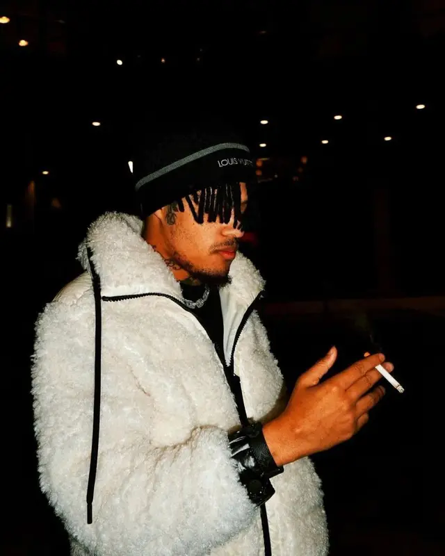 Summrs outfit in Moncler, Ksubi, and Louis Vuitton, 2021