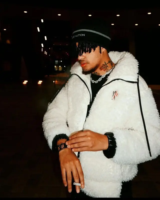 Summrs outfit in Moncler, Ksubi, and Louis Vuitton, 2021