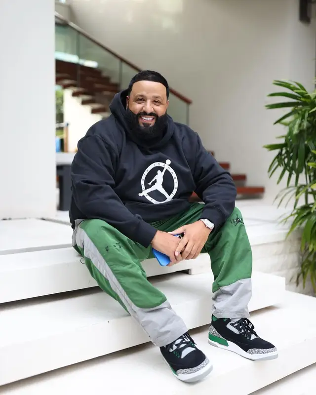 DJ Khaled outfit in Jordan and Off-White, 2021