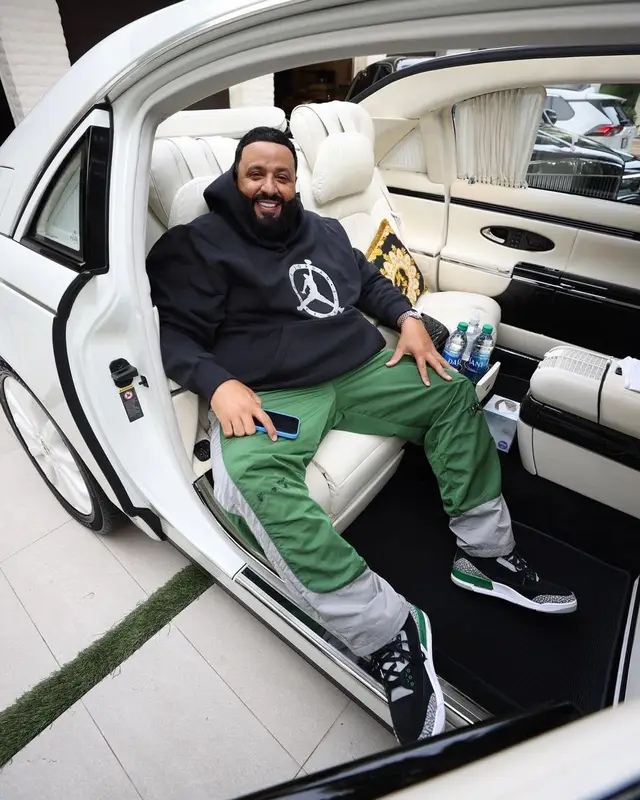 DJ Khaled outfit in Jordan and Off-White, 2021