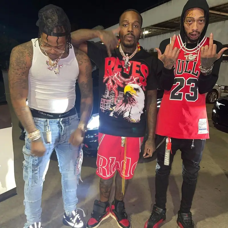 Sauce Walka outfit in Kool Kiy, Rhude, and Reves Paris, 2021