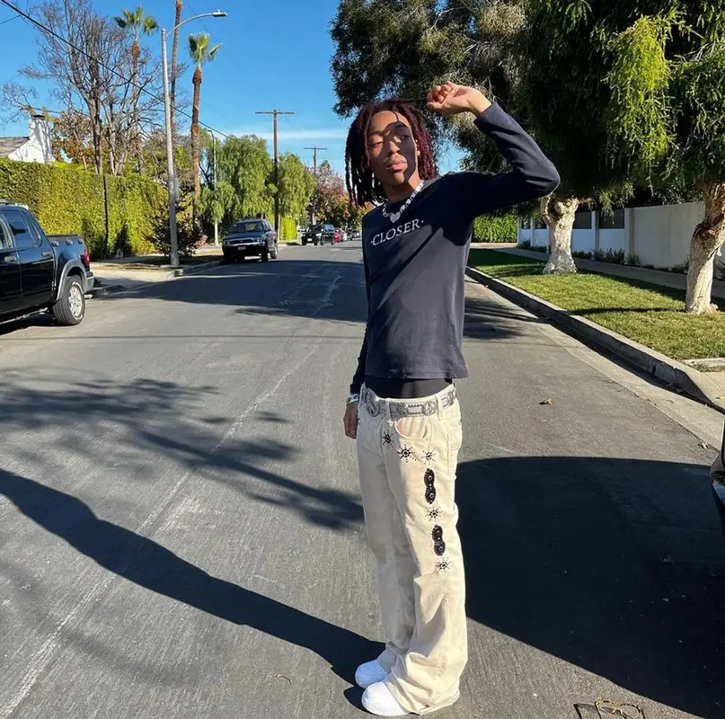 Lil Tecca outfit in Raf Simons, Cout De La Liberte, and Nike, 2021