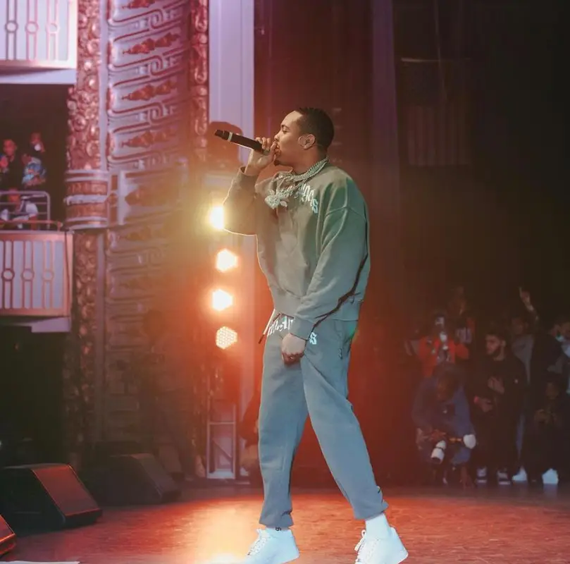 G Herbo outfit in Palm Angels and Nike, 2021