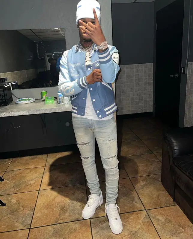 Toosii outfit in Ruggero Clothing, Amiri, and Nike, 2021