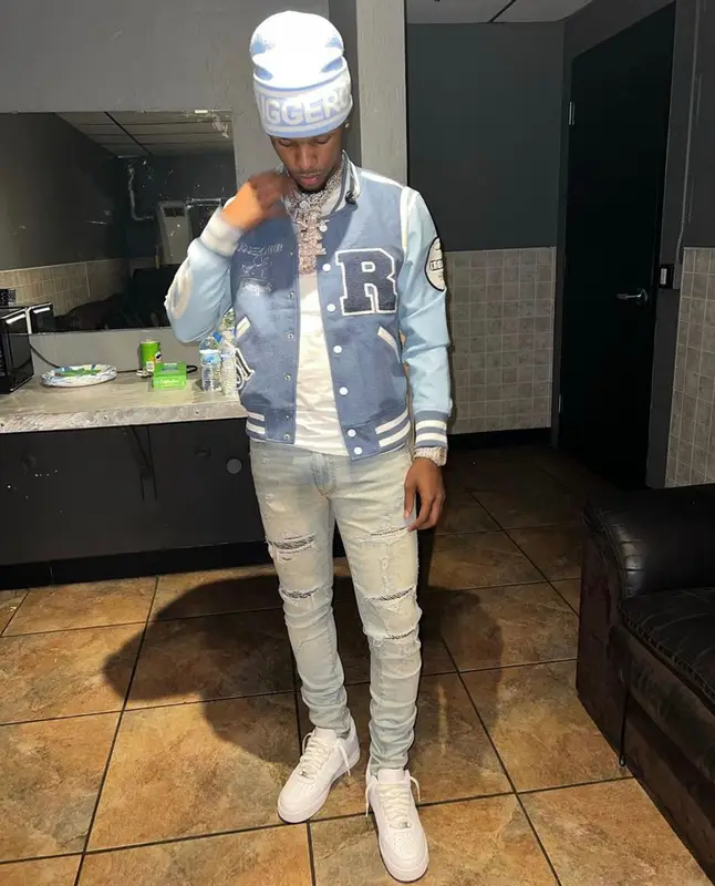 Toosii outfit in Ruggero Clothing, Amiri, and Nike, 2021