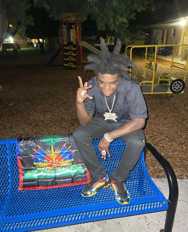 Kodak Black outfit in Dickies, Fila, and Force La Sou Nou, 2021